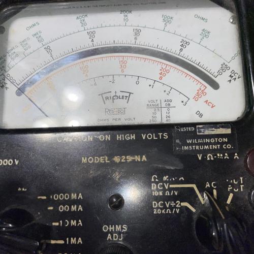 Vintage Triplet Model 625-NA Volt-Ohm-Mil-Ammeter- circa 1946